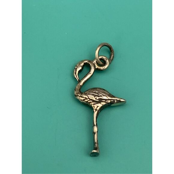 Flamingo Sterling Silver Jewelry Charm #bird - Picture 2 of 3